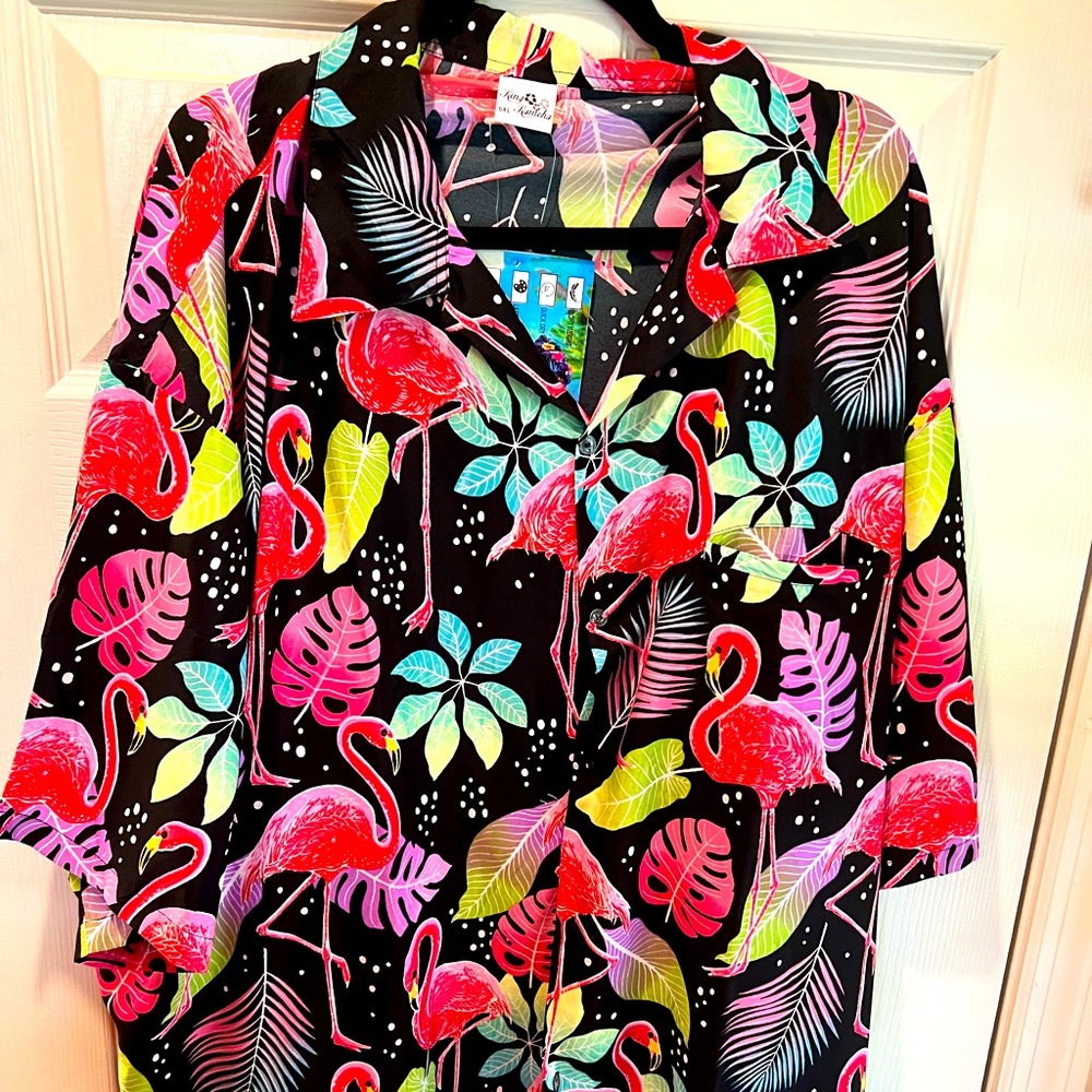 King Kameha Flamingo Big Men's Hawaiian Shirt